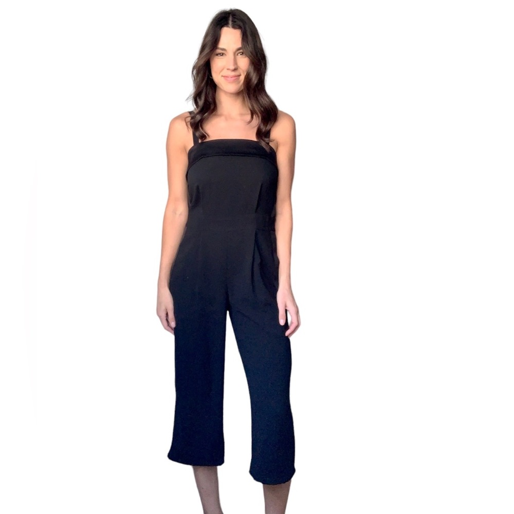 REVOLVE Vince Tuxedo Jumpsuit Black Capris sleeveless jumpsuit - Size 4